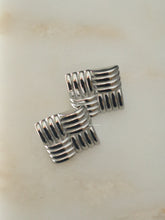 Load image into Gallery viewer, Silver Square Chip Earrings - Waterproof