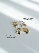 Load image into Gallery viewer, White Two Mixed Drop Earrings - Waterproof