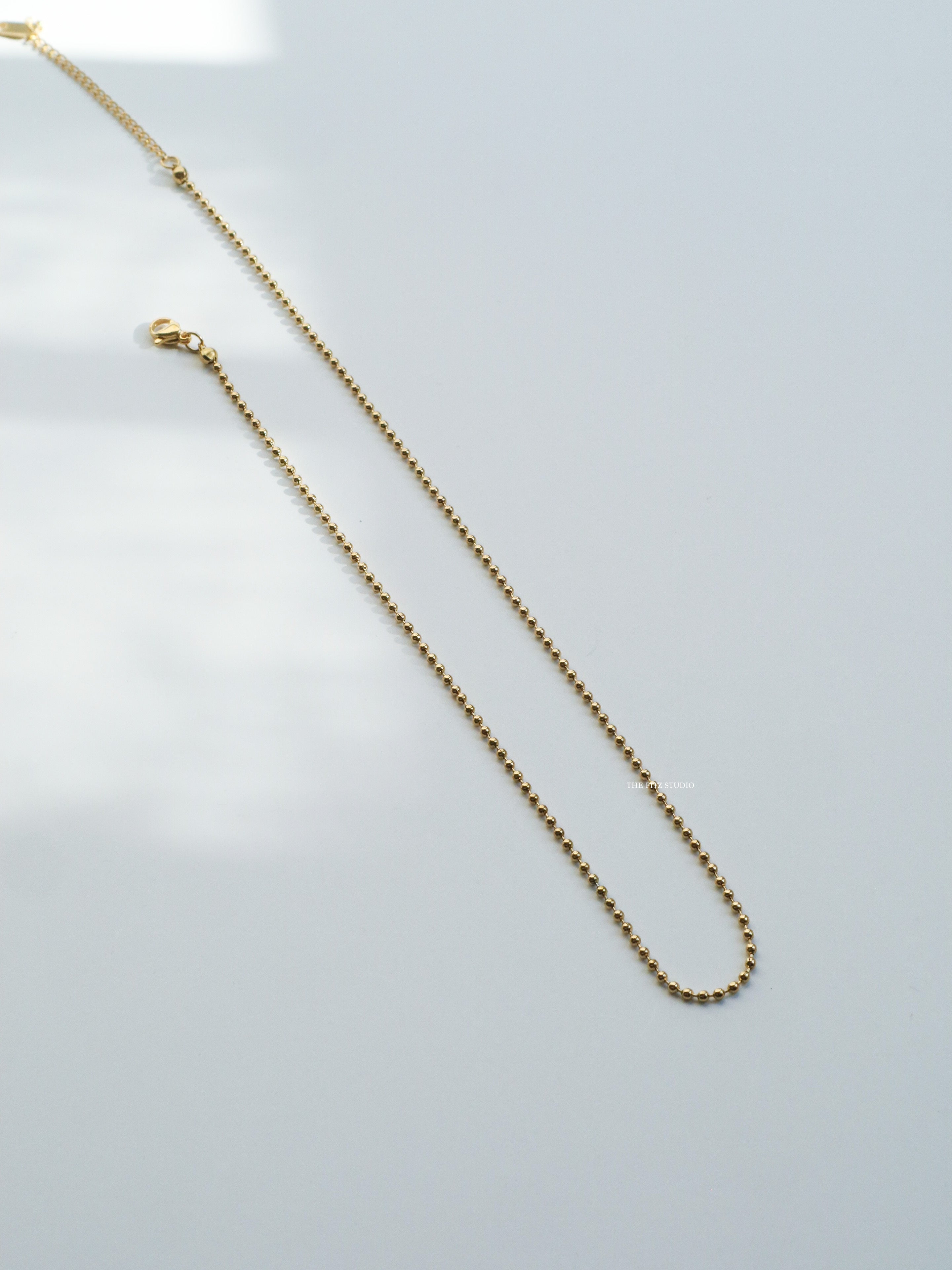 Basic Small Gold Ball Beads Necklace Waterproof The Fitz Studio