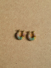 Load image into Gallery viewer, Rainbow CZ Huggie Earrings - Waterproof