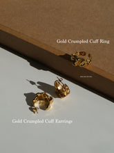 Load image into Gallery viewer, Gold Crumpled Cuff Earrings