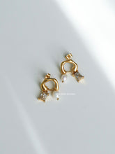 Load image into Gallery viewer, White Two Mixed Drop Earrings - Waterproof