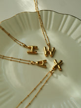 Load image into Gallery viewer, Bamboo Initial Charm Necklace - Waterproof