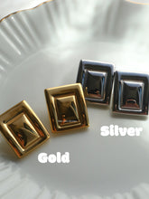 Load image into Gallery viewer, Silver Woodstock Square Earrings - Waterproof