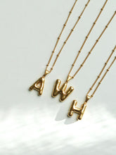 Load image into Gallery viewer, Bamboo Initial Charm Necklace - Waterproof