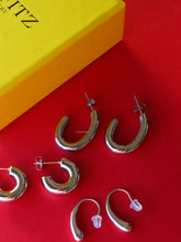 Load image into Gallery viewer, Silver Shh Cuff Earrings - Waterproof