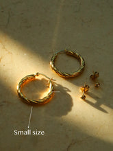 Load image into Gallery viewer, Twisted Round Hoop Earrings - Waterproof