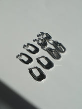 Load image into Gallery viewer, Silver Open Round Rectangle Earrings - Waterproof