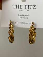 Load image into Gallery viewer, Slim Twisted Hoop Earrings - Waterproof