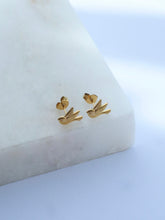 Load image into Gallery viewer, Gold Bird Stud Earrings - Waterproof