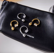 Load image into Gallery viewer, Silver Geometric C Hoop Earrings - Waterproof