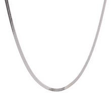 Load image into Gallery viewer, Silver 4mm Herringbone Necklace - Waterproof
