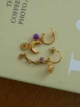 Load image into Gallery viewer, Purple Berry Drop Earrings - Waterproof