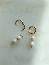 Load image into Gallery viewer, Two Pearl Drop Earrings - Waterproof