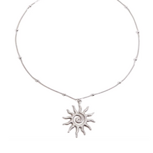 Load image into Gallery viewer, Silver Firy Sun Necklace - Waterproof