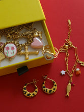 Load image into Gallery viewer, Leopard Print Heart Cuff Earrings - Waterproof