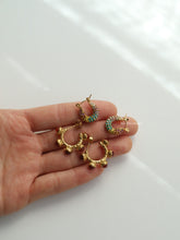 Load image into Gallery viewer, Rainbow CZ Huggie Earrings - Waterproof