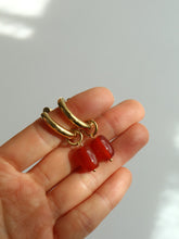 Load image into Gallery viewer, RED Pearl Drop Earrings - Waterproof