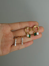Load image into Gallery viewer, Green Twodrop Earrings - Waterproof