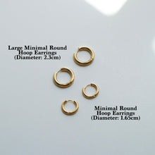 Load image into Gallery viewer, Thicker Minimal Round Hoop Earrings