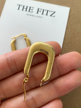 Load image into Gallery viewer, Long U-shaped Gold Earrings - Waterproof