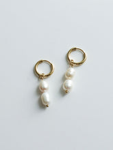 Load image into Gallery viewer, Two Pearl Drop Earrings - Waterproof