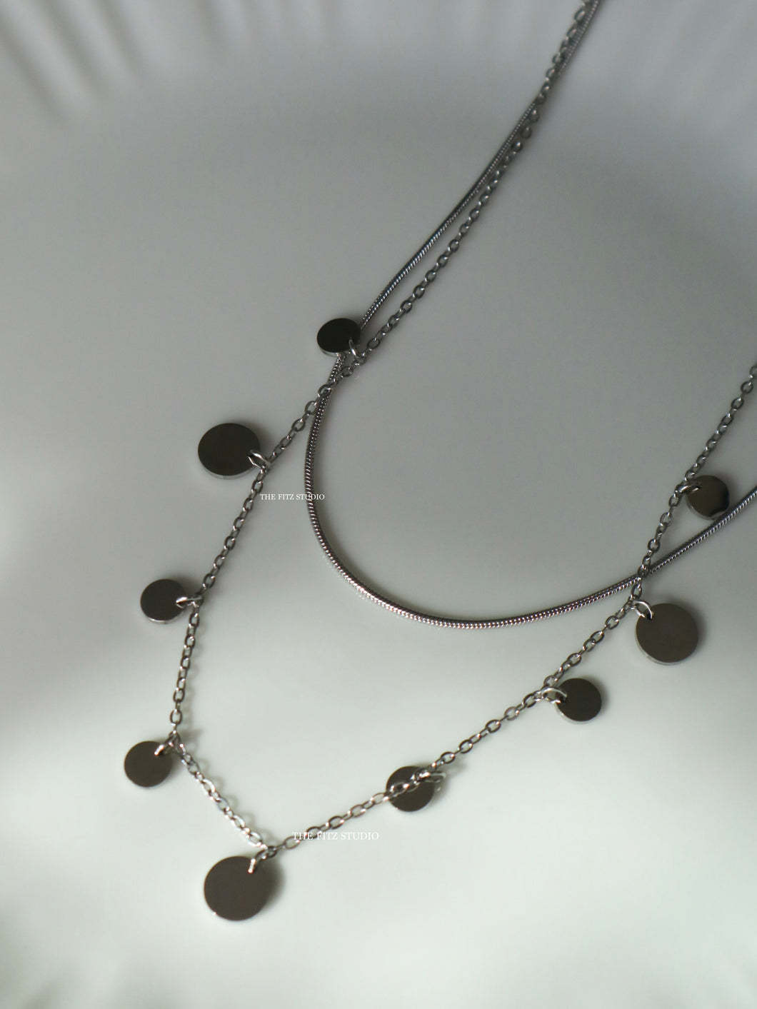 Silver Glori Layered Necklace -Waterproof