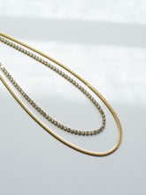 Load image into Gallery viewer, Layered White CZ Herringbone Necklace
