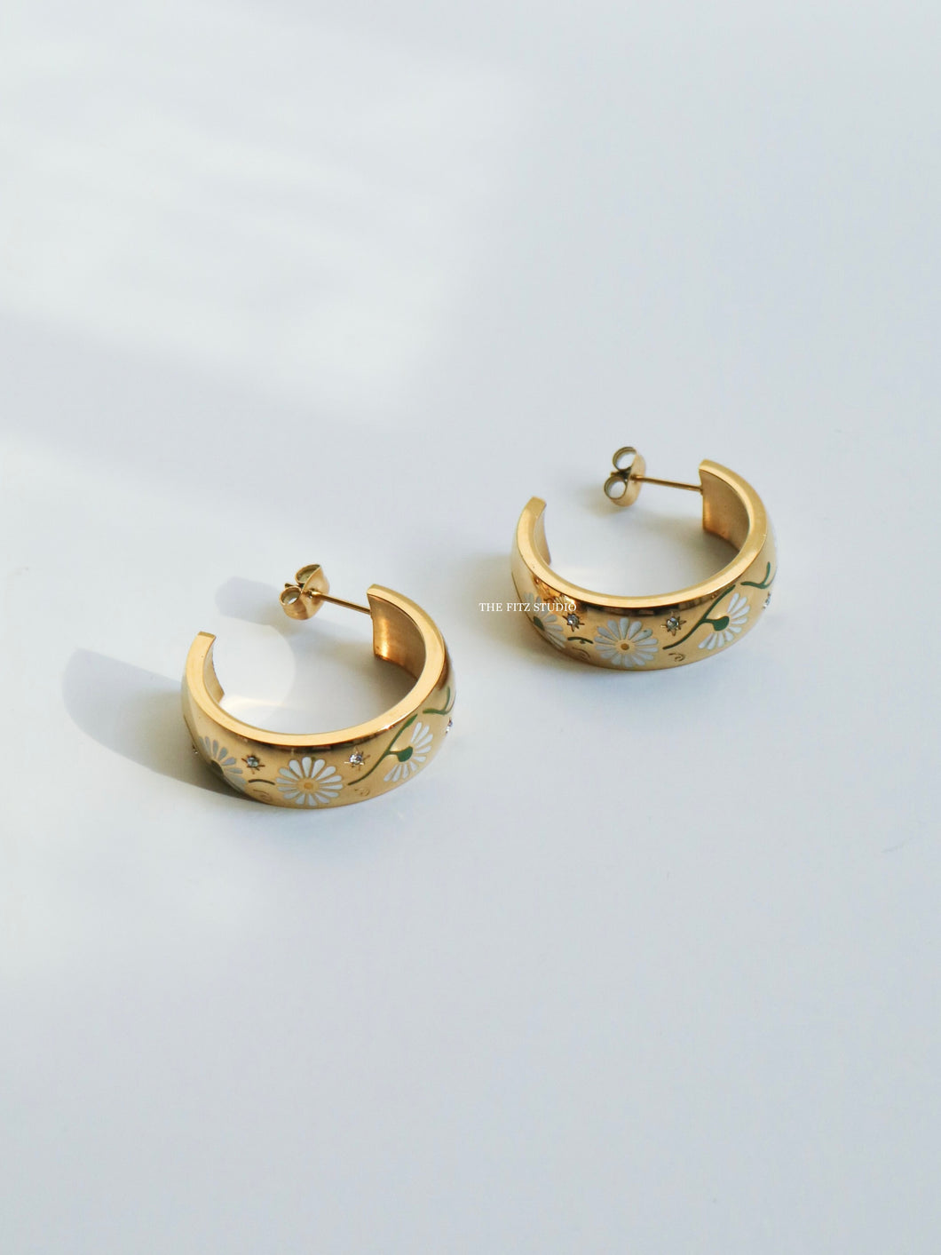 Big Oriental Flower Earrings - Waterproof