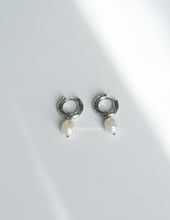 Load image into Gallery viewer, Steel Pearl Drop Earrings

