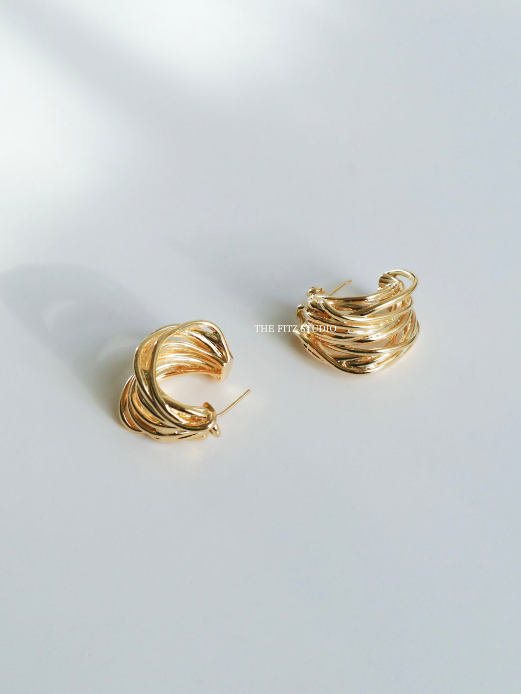 Brass Infinity Lines Earrings