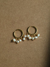 Load image into Gallery viewer, Freshwater Pearl Flower Drop Earrings
