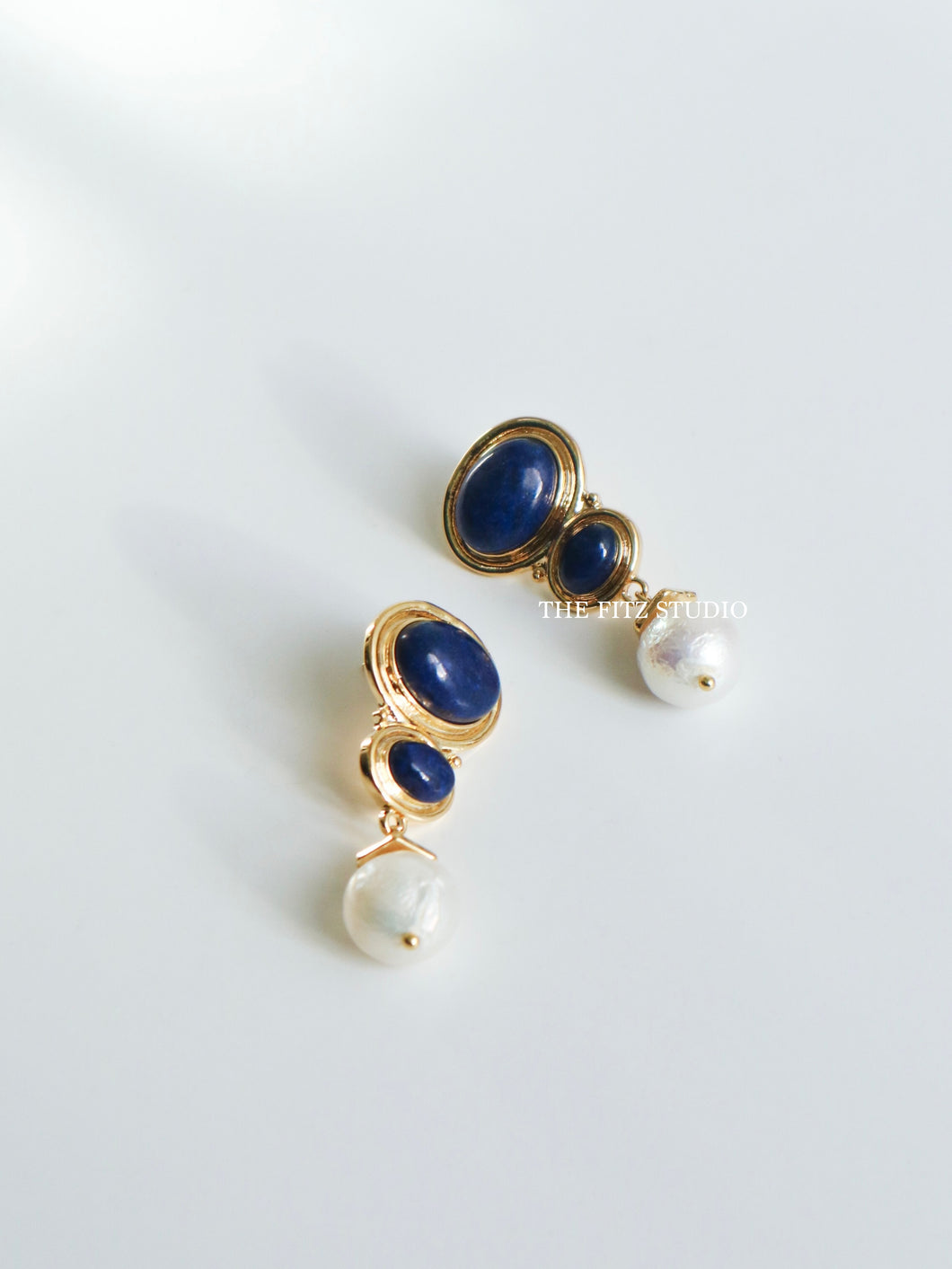 Brass Turquoise Beam Earrings