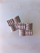 Load image into Gallery viewer, Silver Square Chip Earrings - Waterproof
