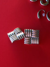 Load image into Gallery viewer, Silver Square Chip Earrings - Waterproof
