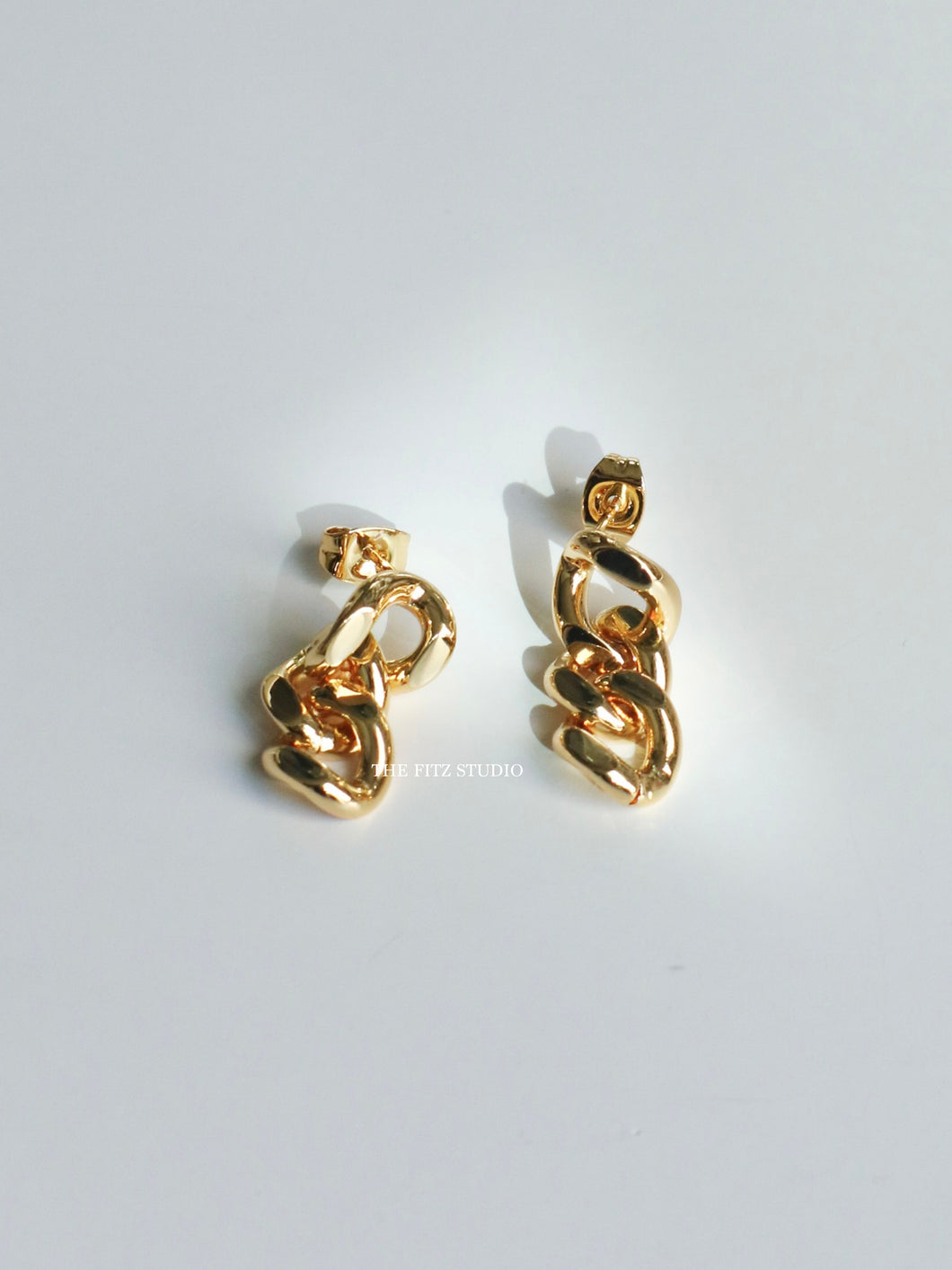 Golden Chain Drop Earrings - Waterproof