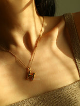 Load image into Gallery viewer, Bamboo Initial Charm Necklace - Waterproof
