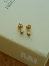 Load image into Gallery viewer, Emerald Arc Stud Earrings - Waterproof
