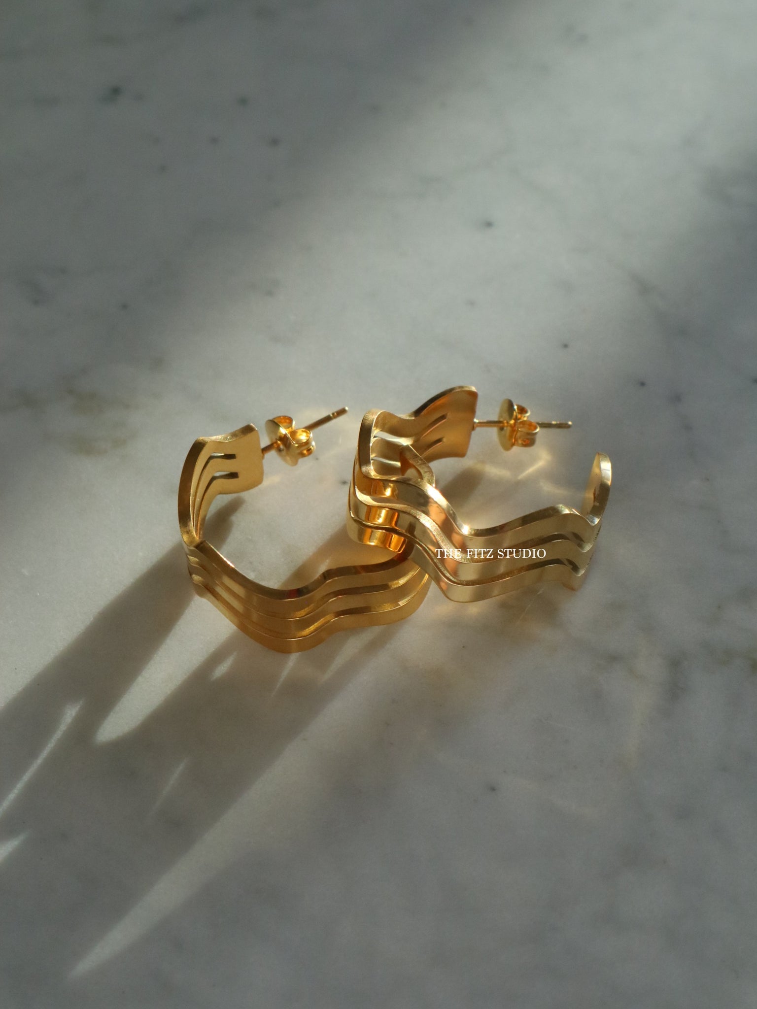The Fitz Razor Line Irregular Deep Line Earrings- Waterproof – The Fitz Studio