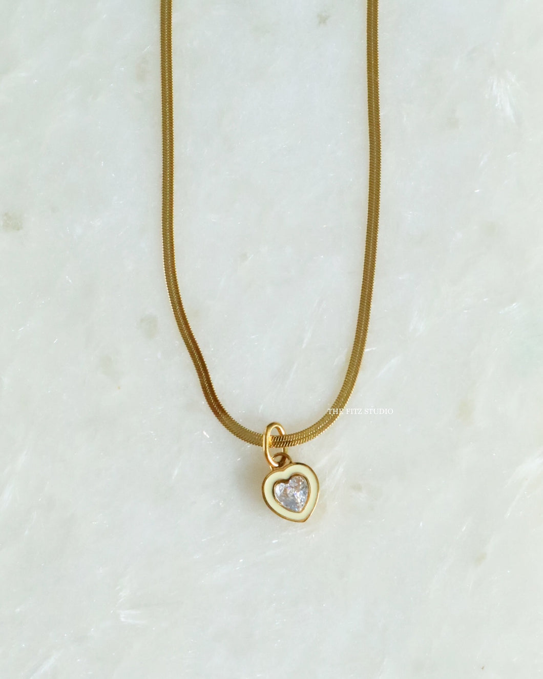 Yellow Pitt Herringbone Necklace - Waterproof