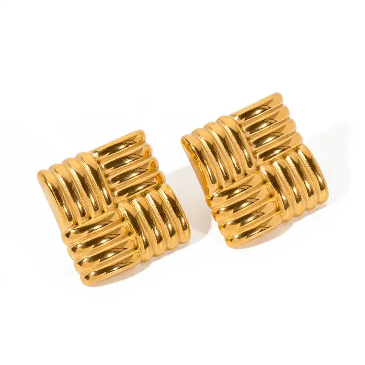 Big Square Chip Earrings