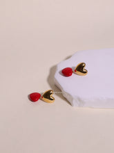 Load image into Gallery viewer, Spanish Red Heart Drop Earrings - Waterproof
