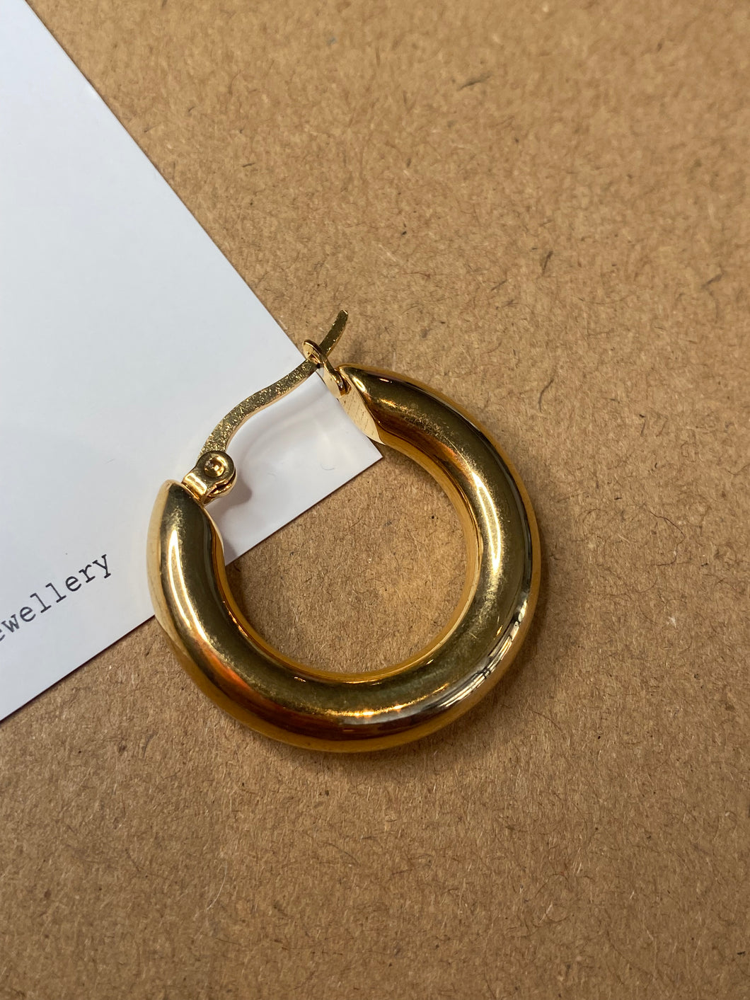 (T&C) Gold Basic Minimalism Hoop Earrings