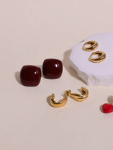 Load image into Gallery viewer, Burgundy Oild Earring - Waterproof
