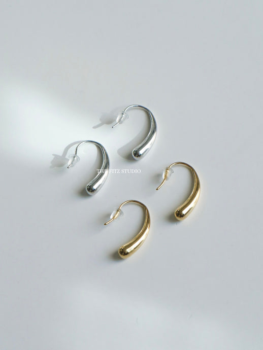 Studio Jewellery Slim Sterling Silver Hoop Earrings