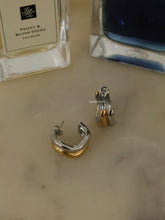 Load image into Gallery viewer, Silver Eriana Curve Earrings - Waterproof
