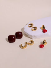 Load image into Gallery viewer, Spanish Red Heart Drop Earrings - Waterproof
