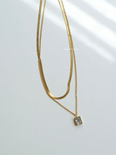 Load image into Gallery viewer, 2 Layered Rectangle Cubic Necklace
