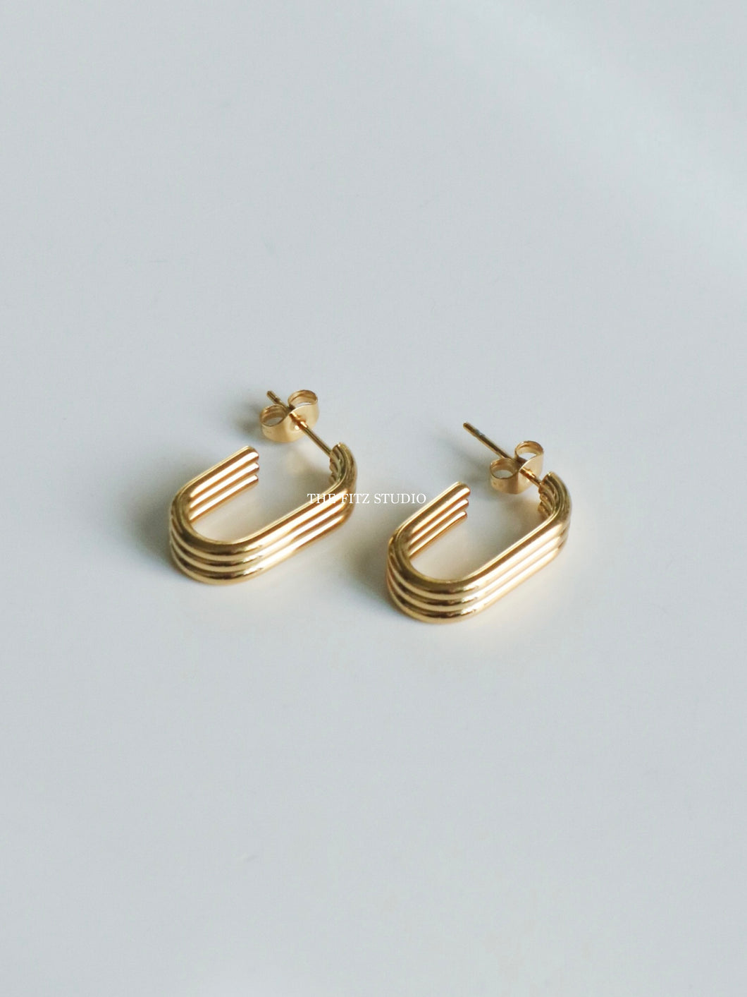 Small Layered Rectangle Earrings