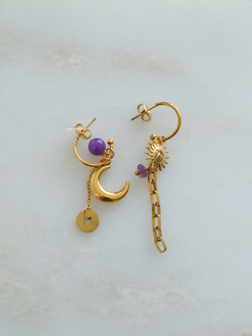 Purple Berry Drop Earrings - Waterproof